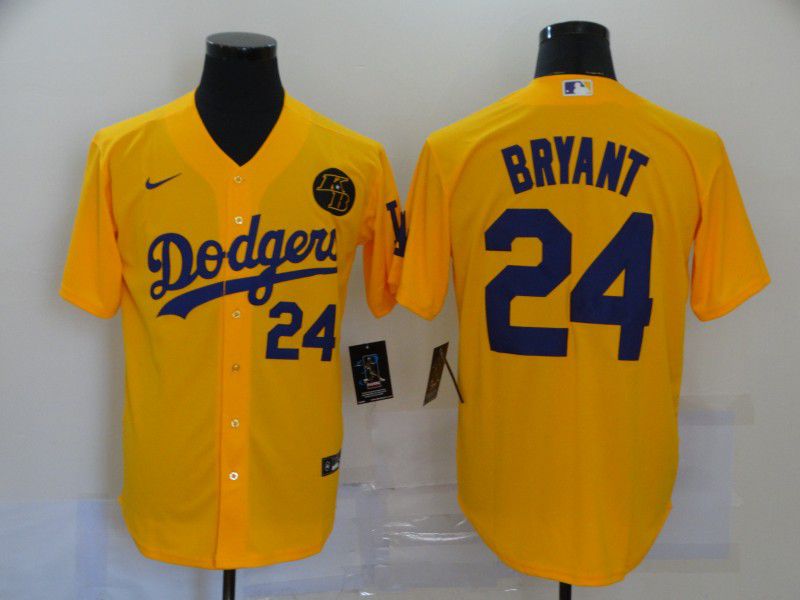 Men Los Angeles Dodgers #24 Bryant Yellow Game 2020 MLB Nike Jerseys->los angeles dodgers->MLB Jersey